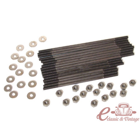 kit de 16 pinos para estoque longo 8mm em CHROMOLY com arruelas e porcas