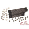kit de 16 pinos para estoque longo 8mm em CHROMOLY com arruelas e porcas