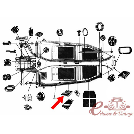 Floorpan Gasket in Rubber
