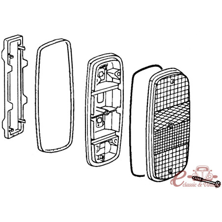 Complete rear light left or right EUROPA 73 - original VW (Brazil)