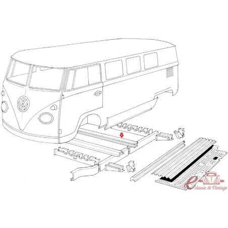 profilé transversal de chassis T2 50-79 (3 pièces par véhicule) Auto Craft