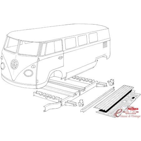 demi-plancher complet (avec fixations de sièges) intérieur droit -67 qualité Wolfsburg West
