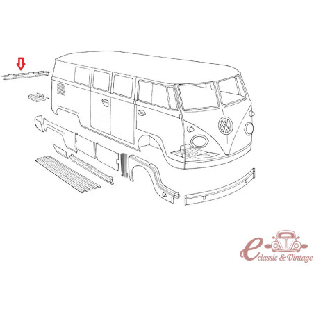 Traverse entre hayon et capot moteur T2 55-63