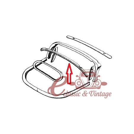 Travesser en fusta darrere dalt de vidre amb inserit d'alumini agost / 64-7 / 71
