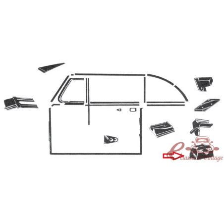 Set of 4 left and right door centering gaskets under the door 58-64