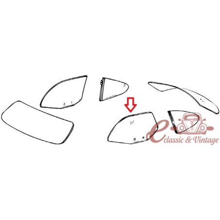 Vidro de porta transparente esquerdo 60-74