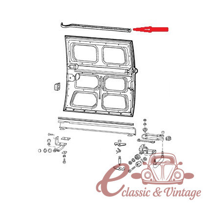 Jonc de finition gris de rail supérieur de porte coulissante T2 68-79 + T25