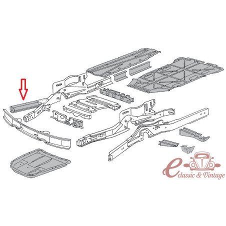 Viga esquerda sob as pranchas da cabine