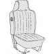 70-72 kit de capa de cadeira cinza claro com encosto de cabeça embutido