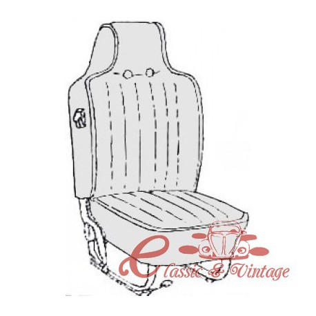 70-72 kit de capa de cadeira cinza claro com encosto de cabeça embutido