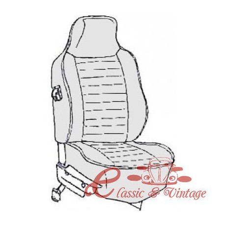 kit de capa de cadeira cabriolet 74-76 cinza claro com apoio de cabeça