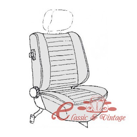 kit housse fauteuil gris clair cabriolet 77-79 avec têtière