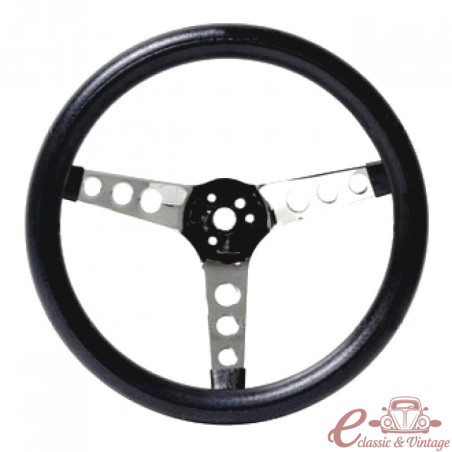 Volante EMPI com 3 braços cromados de diâmetro 12 1/2 "