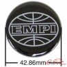Juego de 4 pegatinas EMPI negras / grises para tapacubos (diámetro 43 mm)