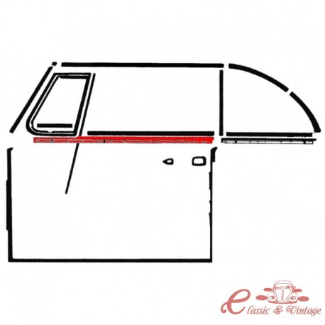 Escupeaguas exterior completo con moldura delantero izquierdo cabriolet. 65-79