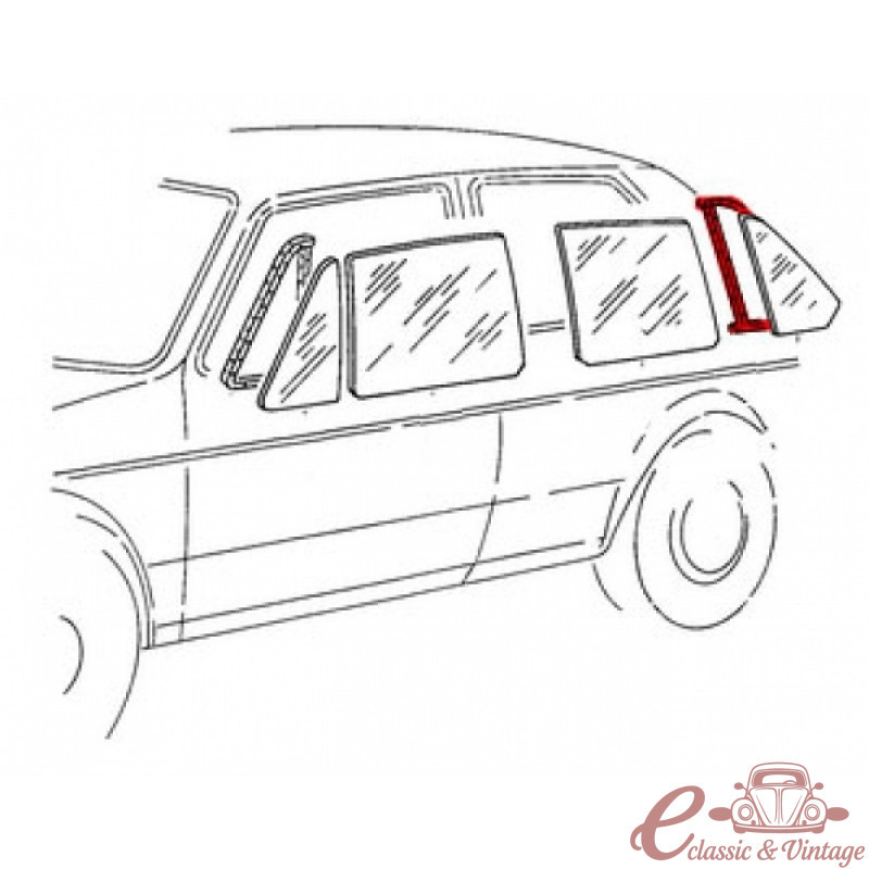 Segell per al vidre fix de la porta esquerra previst per a motllures Golf 1 de 5 portes