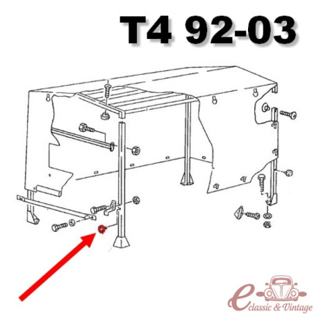 Tap de goma per a la porta lateral 8/67-7/92, per a suport inferior T25 i barra enrotllable T4
