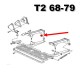 Batente de borracha para porta lateral 8 / 67-7 / 92, para suporte inferior T25 e barra de recolhimento T4