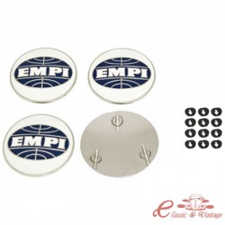 Conjunto de 4 hubs de logotipo EMPI para calotas estilo 356