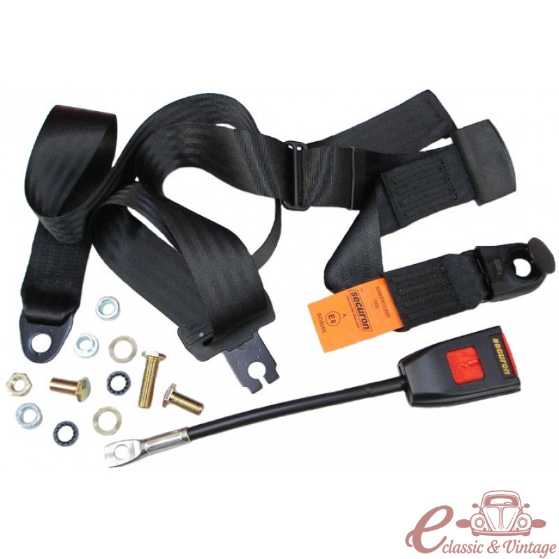 Cinto de segurança dianteiro preto manual (3 pontos de fixação)