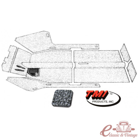 Kit de alfombra gris 61-67 con orificio calefactor (7 piezas)