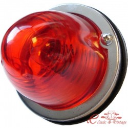 Vidro traseiro redondo vermelho projetado para uma lâmpada de filamento duplo (não aprovado)