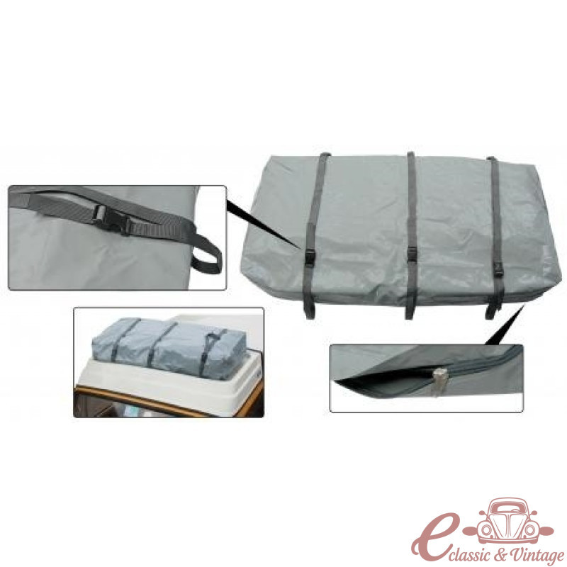 Bolsa de lona PVC gris con 3 correas para portaequipajes