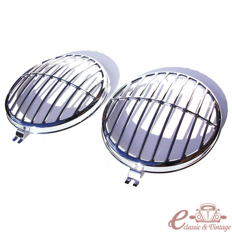 Conjunt de 2 reixes de fars Porsche 356 estil T1 / T2 -67 d’acer inoxidable polit