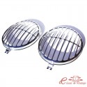 Jeu de 2 grilles de phares T1 / T2 -67 style Porsche 356 en Inox poli