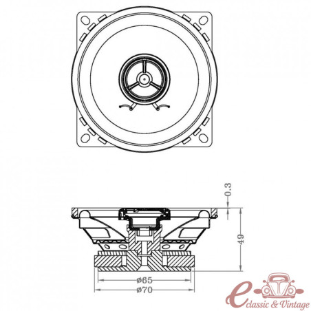 Conjunto de 2 alto-falantes Retrosound 2 vias 50 W e 10 cm de diâmetro (vendidos sem grades)
