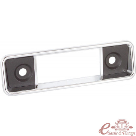 Placa frontal estilo Wolfsburg cromada e preta para Beetle 58-67