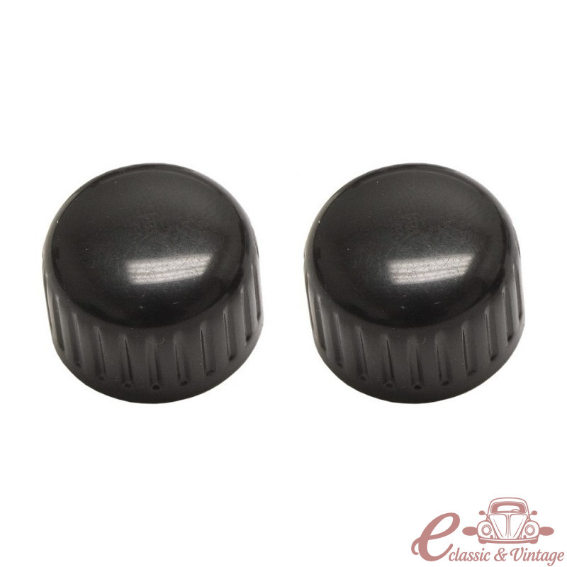 Juego de 2 botones de control estilo euro negros para radio de coche Retrosound