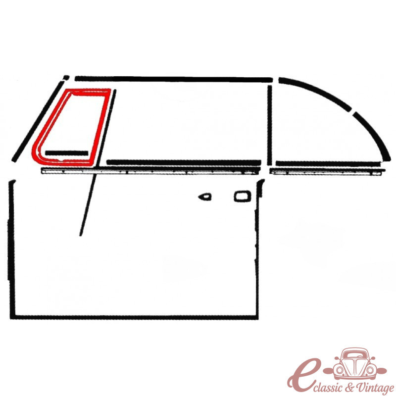 Junta de deflector der cabriolet 73-79