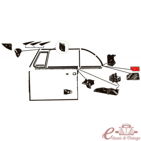 Set of 2 rear deflector closing plates in 65-72 aluminum
