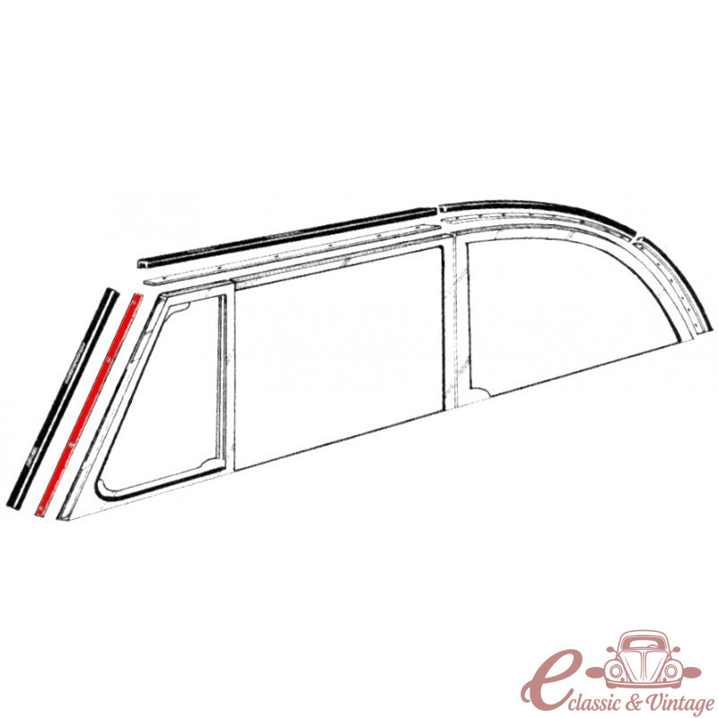 Conjunto de 2 inserções de alumínio para vedação vertical para janela de pára-brisa 73-79