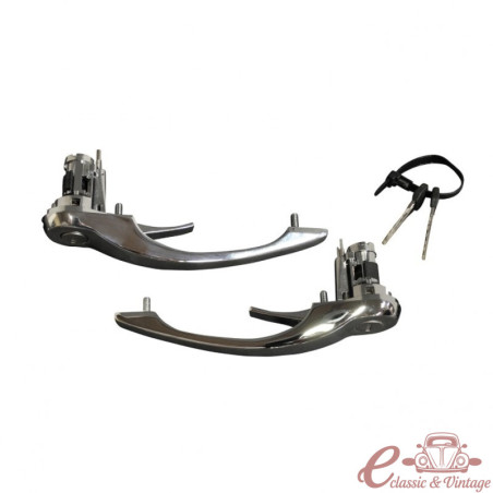 Conjunto de 2 punhos cromados com chaves para Porsche 911 8/69-7/77