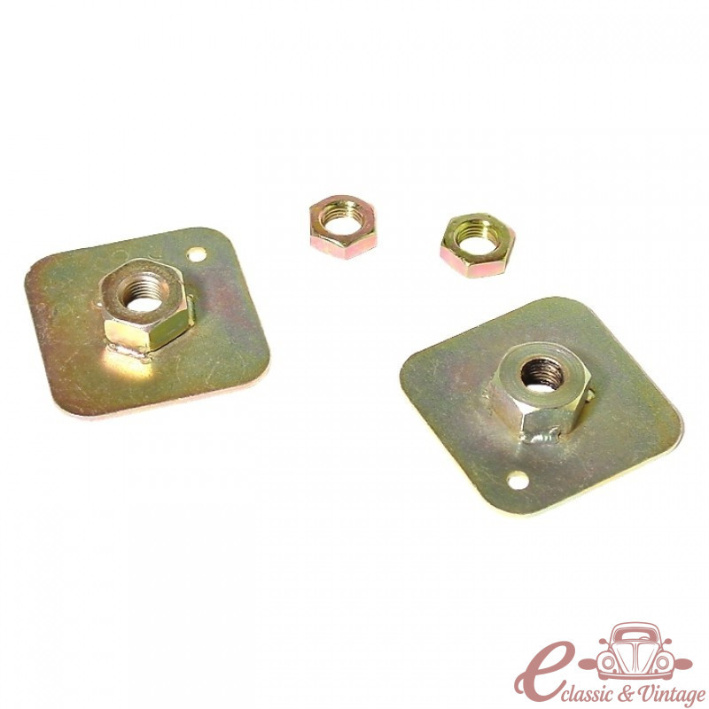 Parell de plaques  de muntatge de corretja amb femelles
