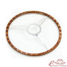 Volante de madeira clássica e alumínio perfurado de 17 polegadas