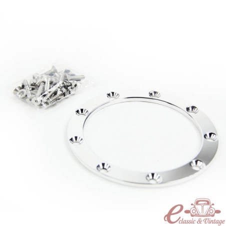 Volante de madeira clássica e alumínio perfurado de 17 polegadas