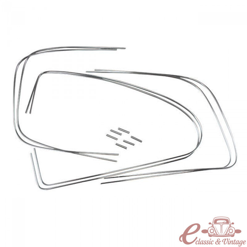 set de 4 chromes métalliques de vitres avec clips  65-71