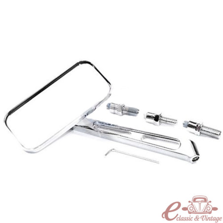 Retrovisor exterior rectangular "SAND RAIL" de aluminio pulido