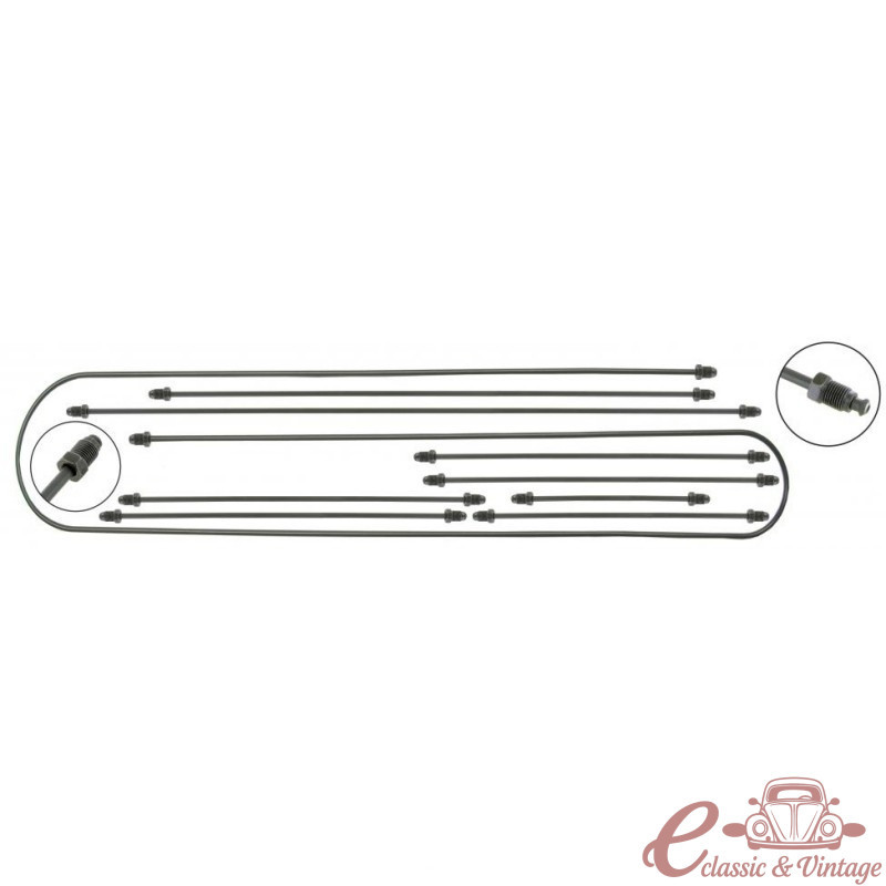 Kit de tubo de freio rígido Tipo 3 -66 circuito único (9 peças)