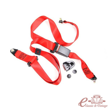 Cinto de segurança traseiro vermelho manual (3 pontos de fixação)