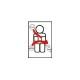 Cinturón de seguridad trasero rojo manual (3 puntos de enganche)