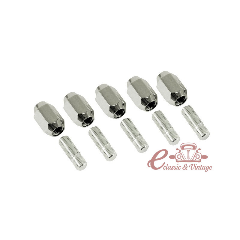 Set de 5 femelles i espàrrecs (12x1,5 dins el tambor i femella) conico