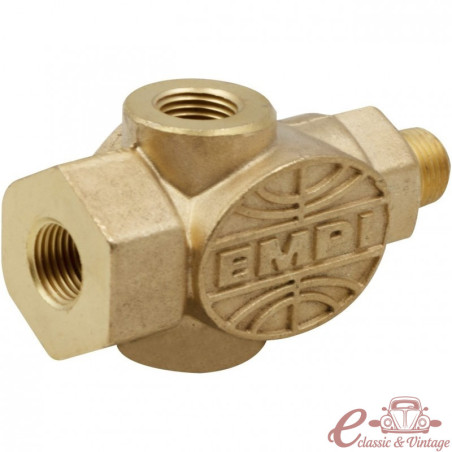 Adaptador EMPI "T" para montagem de 3 sondas (1 rosca macho M10x1.0 e 3 roscas fêmea M10x1.0)