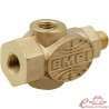 "T" adaptateur EMPI pour montage 3 sondes (1 filetage mâle M10x1.0 et 3 filetages femelles M10x1.0)