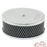 Chrome 5 3/8" air cleaner with inside foam element. Fits stock carburetors
