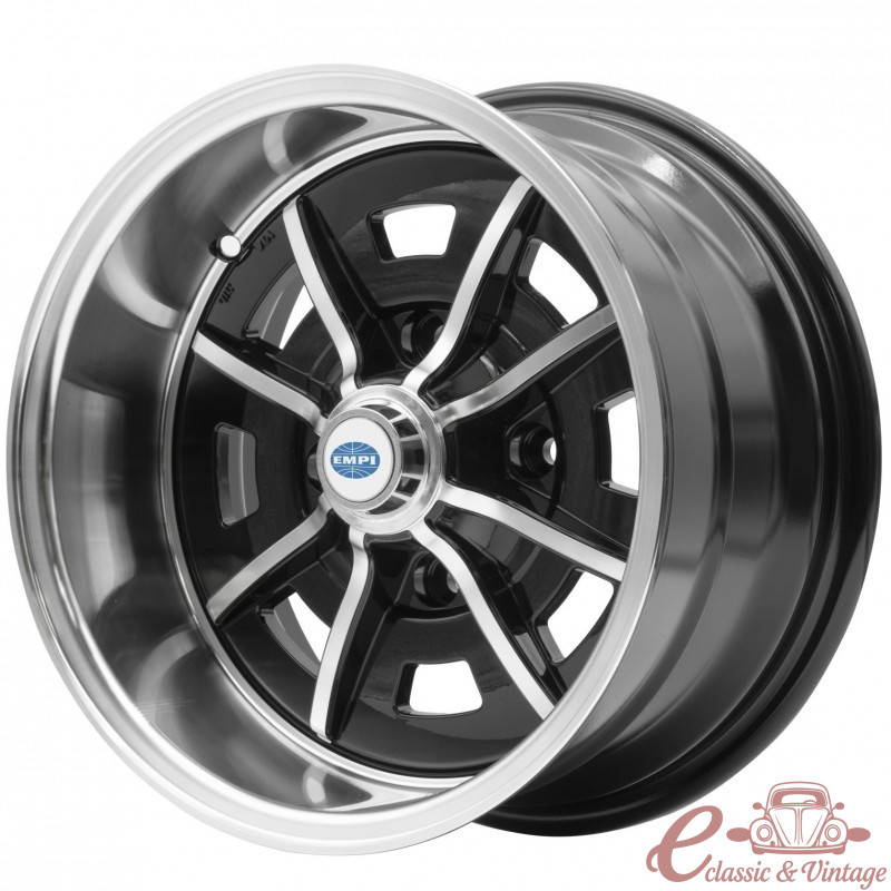 Jante SPRINT STAR preta e polida 8 x 15" em 4 x 130 (ET -18)