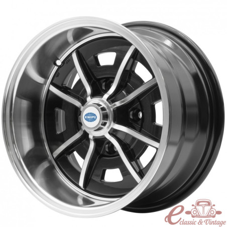 Jante SPRINT STAR preta e polida 8 x 15" em 4 x 130 (ET -18)